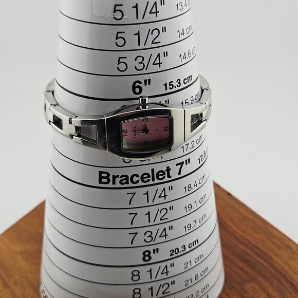 Fossil Women's Silver Tone Contemporary Watch Pink Dial With Green Iridescent - Picture 7 of 7